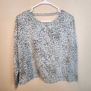Fate Green and Gray Leopard Print Cropped Top Small (5855)